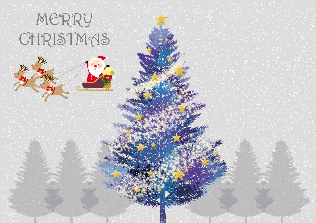 クリスマスツリーとサンタ